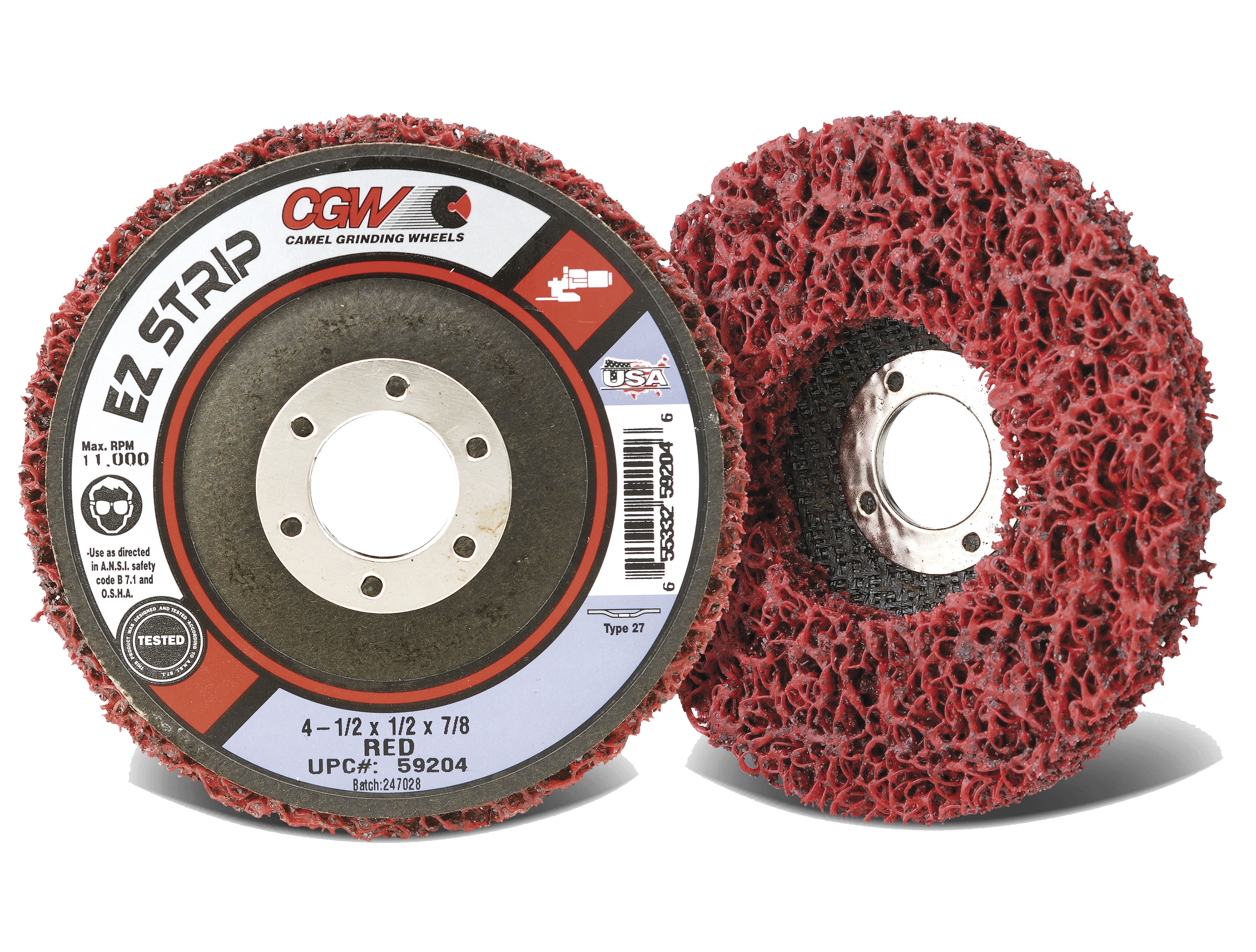 Picture of CGW "Camel" Abrasive 41/2X7/8 Ez Strip Red Disc Flap